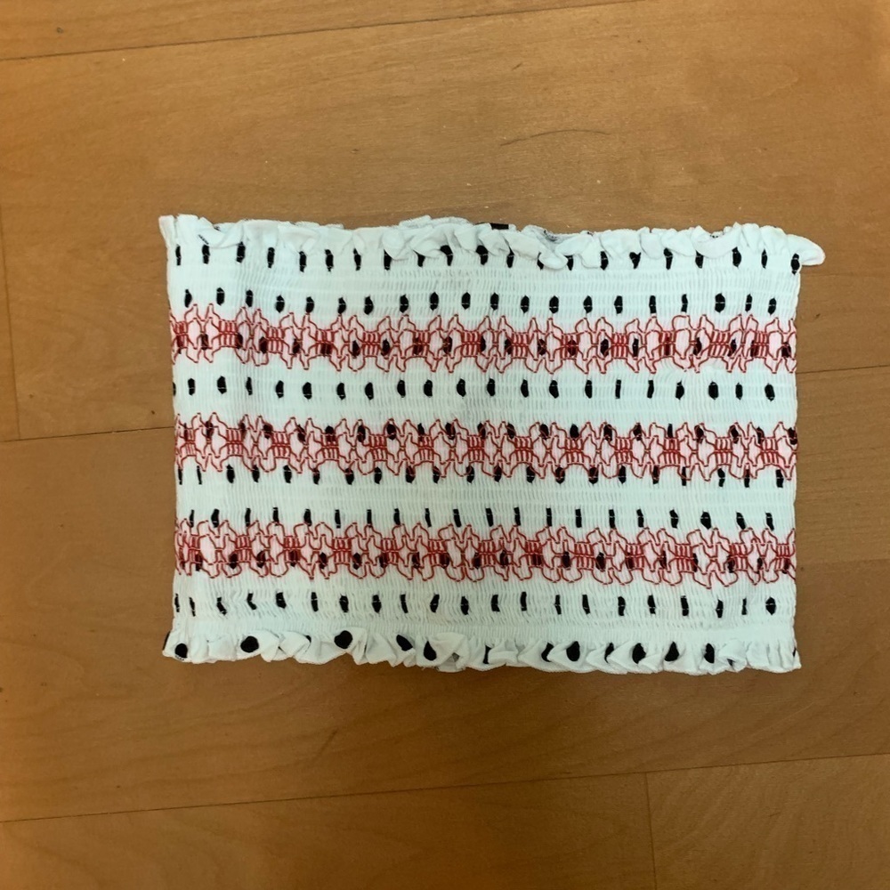 TopShop‎ Spot Shirred Bandeau Size 8 Tube Top - Picture 6 of 8